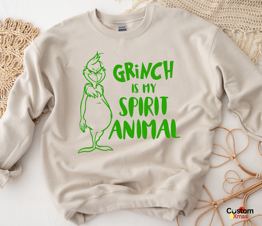 Grinch Is My Spirit Animal Christmas 2024 Shirt