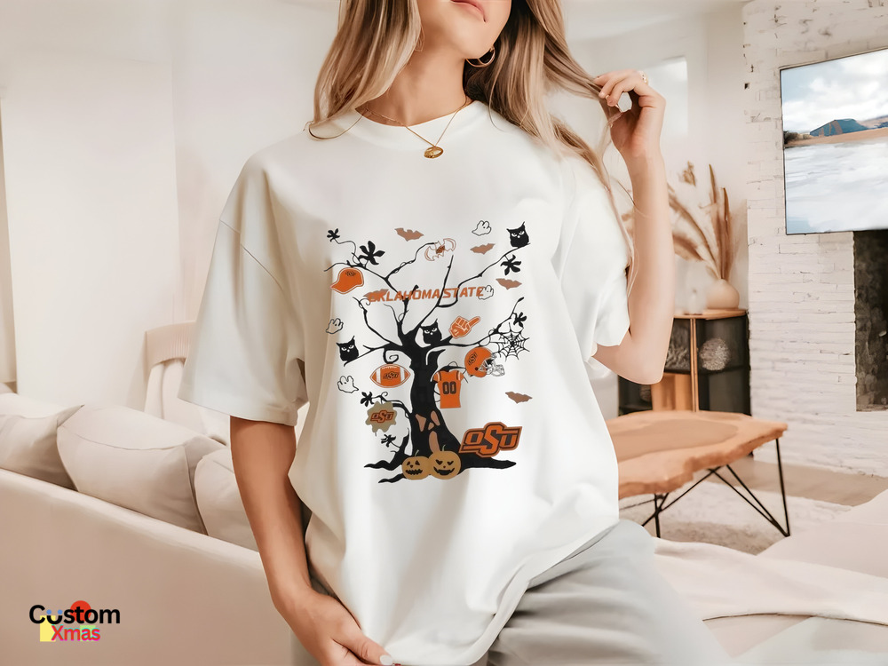 Tree Halloween Oklahoma State Cowboys NCAA Team 2024 Shirt